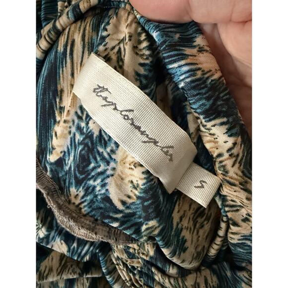 Vintage Y2K T Bags Los Angeles Keyhole Halter Top Babydoll Flowy Boho Sz S Teal - Picture 6 of 8